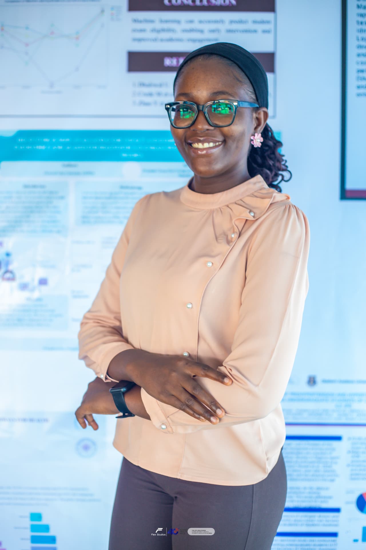 Jato Prisca Muyang presenting a research poster